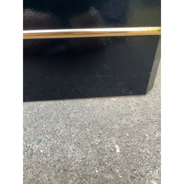 1980s Postmodern Side Tables With Mirror Top & Black Laquered Pedestal Base For Sale - Image 12 of 12