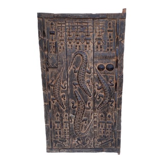 Dogon Door W/Crocodiles/Turtles Mali African 53"h For Sale