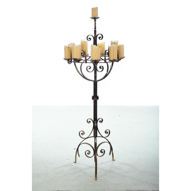 Spanish Revival Wrought Iron 8 Arm Candle Holder Chairish
