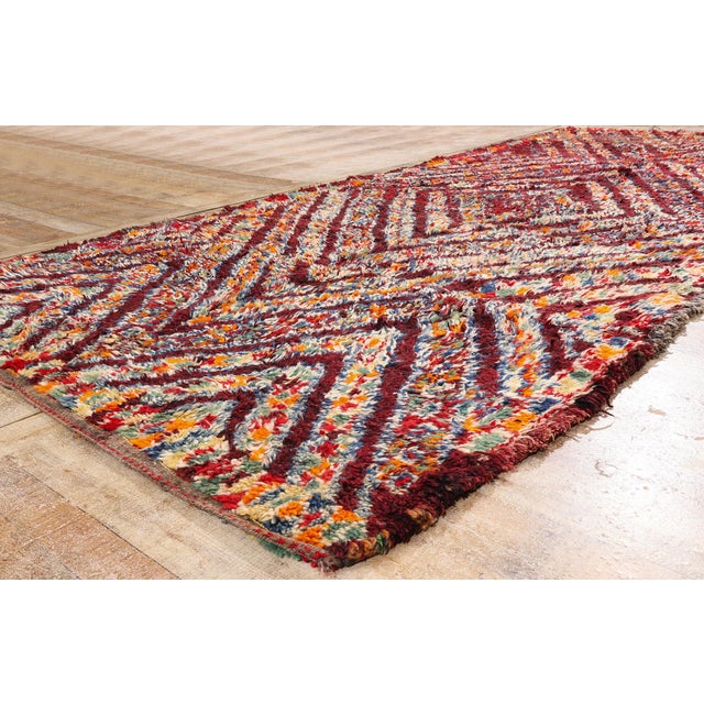 Maroon Vintage Beni M'Guild Moroccan Rug, 06'03 X 13'05 For Sale - Image 8 of 10