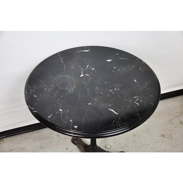 Italian Black Marble Bistro Table | Chairish