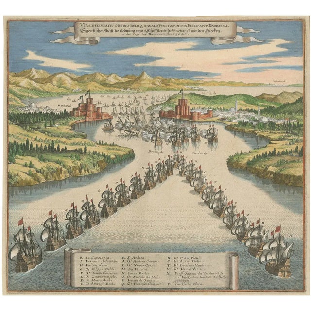 Venetian Fleet vs. Ottoman Turks, 1656, Paper For Sale