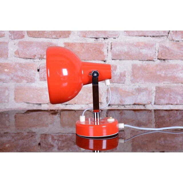 Mid-Century Czech Lacquered Metal Table Lamp attributed to Napako, 1960s For Sale - Image 3 of 11