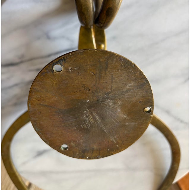 Vintage Heavy Solid Brass Wall Mount Ice Tong Towel Holder For Sale - Image 10 of 11