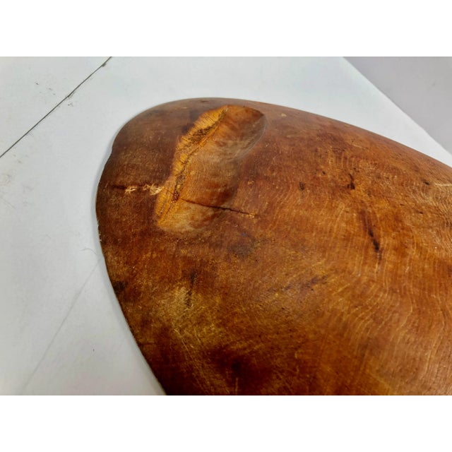 Wood Vintage Hand Crafted Wood Dough Bowl For Sale - Image 7 of 11