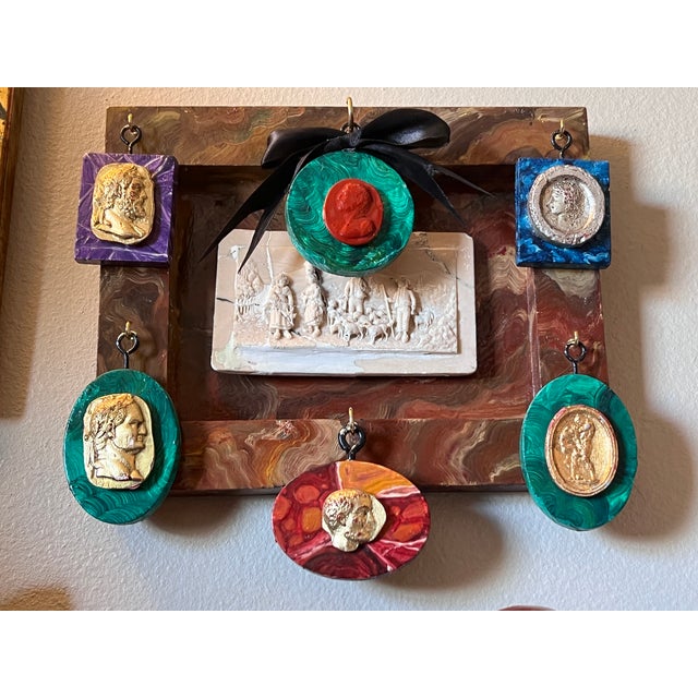 Italian Grand Tour Style Faux Marble Specimen Gilded Classical Intaglio Collection For Sale - Image 14 of 15