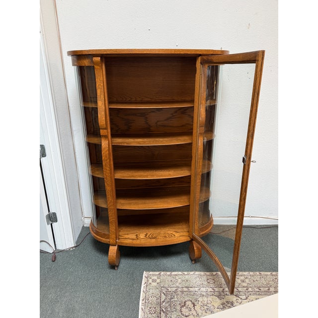 Tiger Wood Curio Cabinet, Antique For Sale - Image 4 of 12