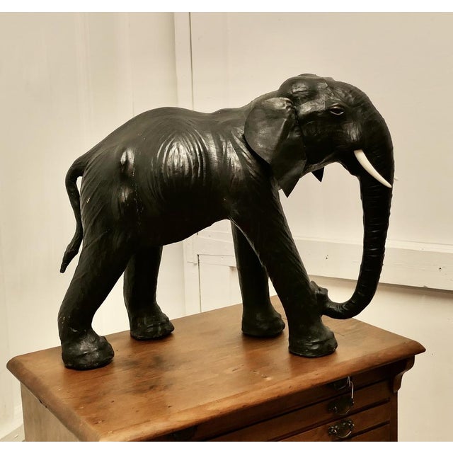 Arts and Crafts Leather Model of a Bull Elephant, 1930s For Sale - Image 14 of 16
