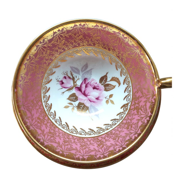 Vintage Aynsley Bone China Cabbage Rose Tea Cup and Saucer- 2 Pieces For Sale