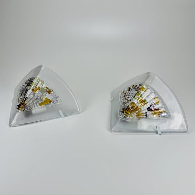 Vintage Italian Murano Glass Wall Lamps, 1980s, Set of 2 For Sale - Image 7 of 9