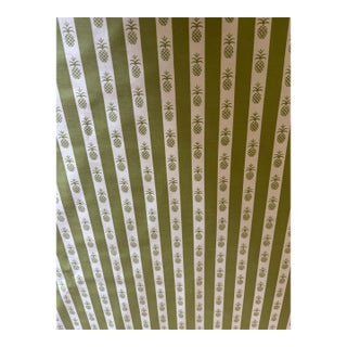 1980s 23 Yards of Classic Lee Jofa Fabric in Olive and White. For Sale