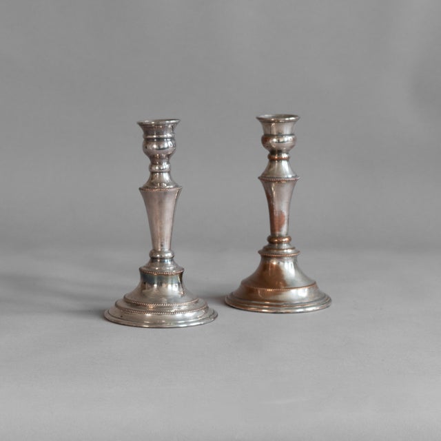 Metal Vintage Candlesticks, 1920s, Set of 2 For Sale - Image 7 of 7