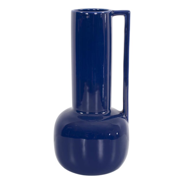 Bella Sapphire Blue Tall Ceramic Pitcher For Sale