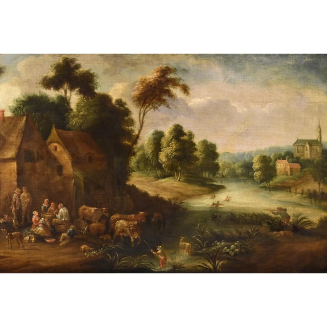 Théobald Michou, Landscape, 1720, Oil on Canvas For Sale - Image 3 of 17