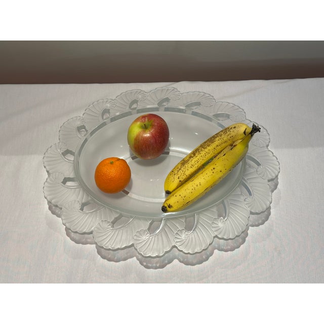 Verlys France Art Deco Centerpiece Bowl | Rare Fern Leaf Satin Glass | 1935 For Sale - Image 10 of 13