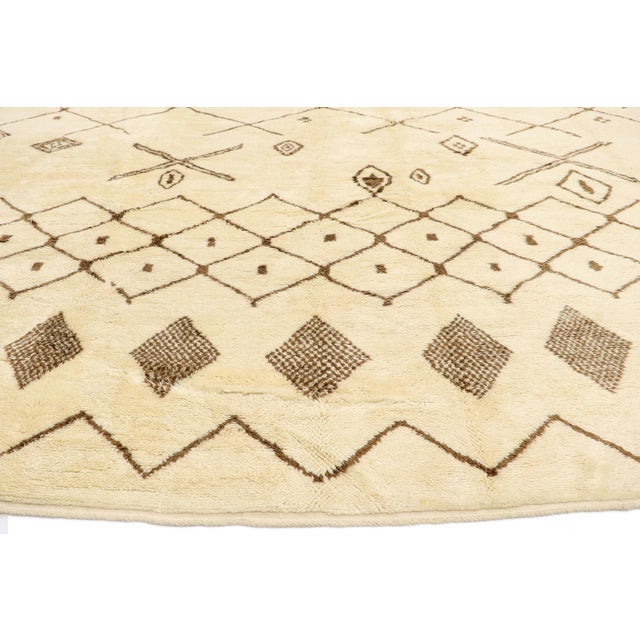 Berber Tribes of Morocco Contemporary Beni Mrirt Moroccan Rug, 11'11 X 13'02 For Sale - Image 4 of 12