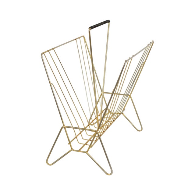 Metal Vintage Wire Metal Magazine Rack, 1960s For Sale - Image 7 of 15