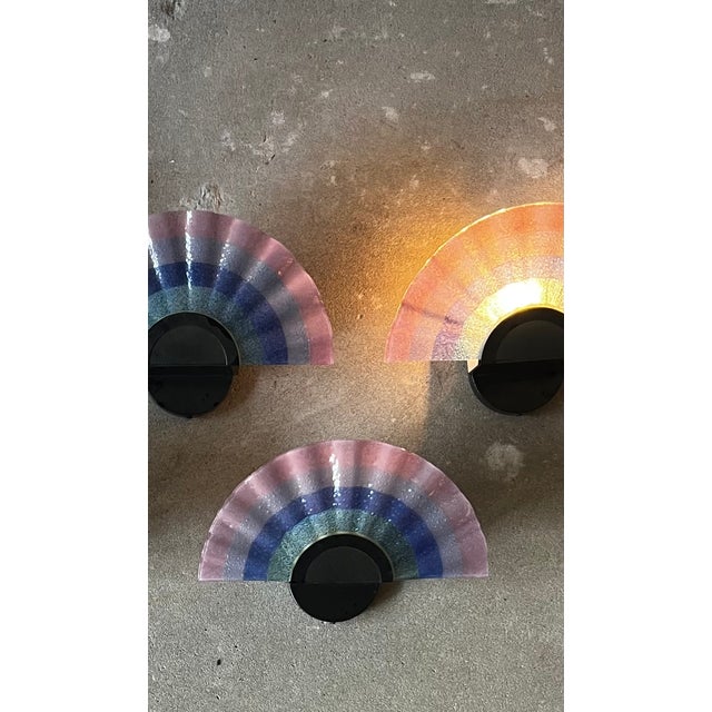 Large Glass Wall Lamp from Zonca, Italy, 1980s For Sale - Image 4 of 8