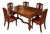 French Revival Carved Mahogany Antique Dining Table 5 Chairs Set For Sale