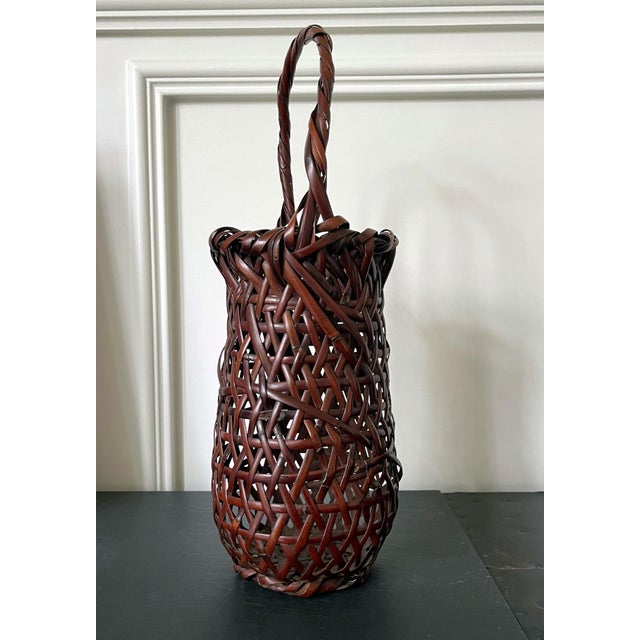 Japanese Japanese Bamboo Basket Ikebana Suzuki Gengensai For Sale - Image 3 of 13