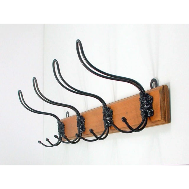 German Pine Wood and Black Metal Zeus Head Coat Rack, 1920s For Sale - Image 9 of 10