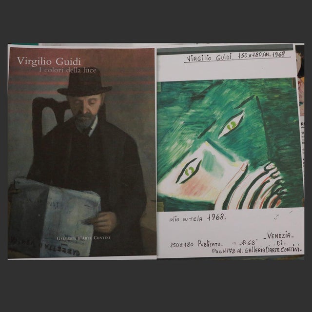 Virgilio Guidi, Marina E Incontro, Oil on Canvas, 1968, Framed For Sale - Image 9 of 11