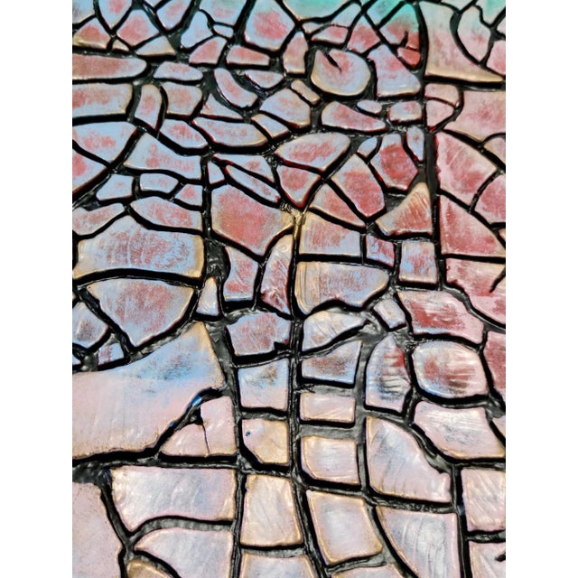 Vintage Rectangular Lacquered Beach Coffee Table with Colorful Plaster Relief, 1980s For Sale - Image 10 of 12