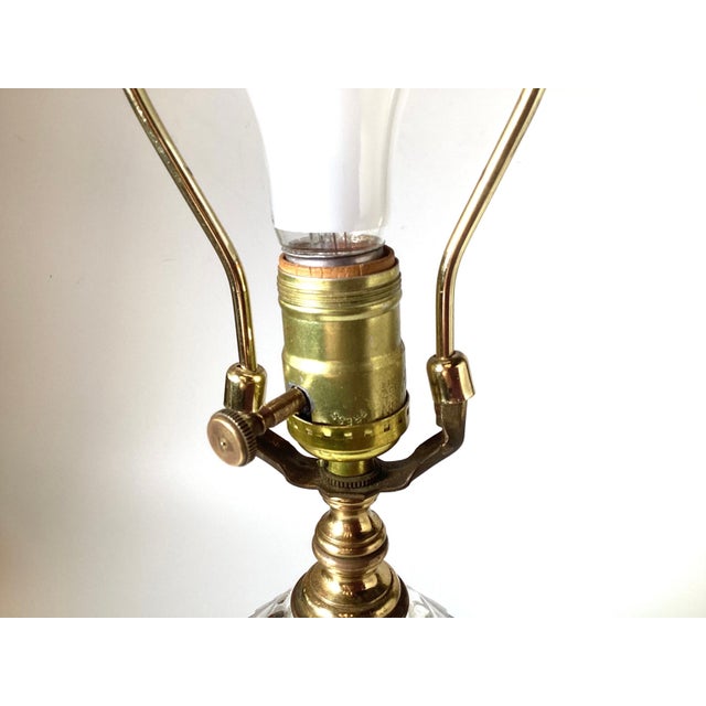 Transparent A Pair of Water Clear Crystal Table Lamps Hollywood Regency For Sale - Image 8 of 8