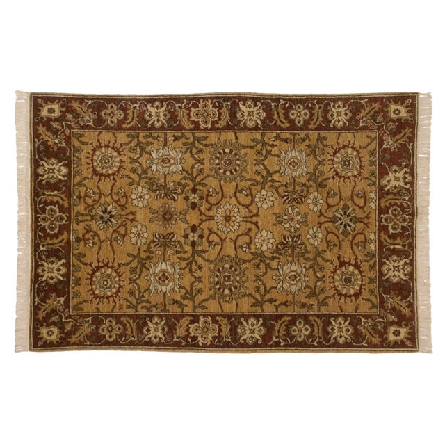 Gold Vintage Armenian Sultanabad Design Rug - 4' X 6'2" For Sale - Image 8 of 9
