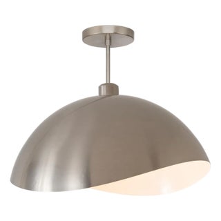 Luna Bella Semi Flush Mount, Satin Nickel/White-Luna Bella Leaf Shade, Satin Nickel For Sale