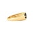 Metal 14k Yellow Gold Cigar Band Ring With Blue Sapphire & Diamond Size 7 For Sale - Image 7 of 16