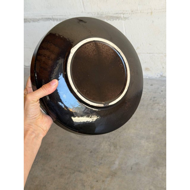 Mid 20th Century Mid-Century Modern Red Fat Lava Glaze Ceramic Plate 1960s For Sale - Image 5 of 10