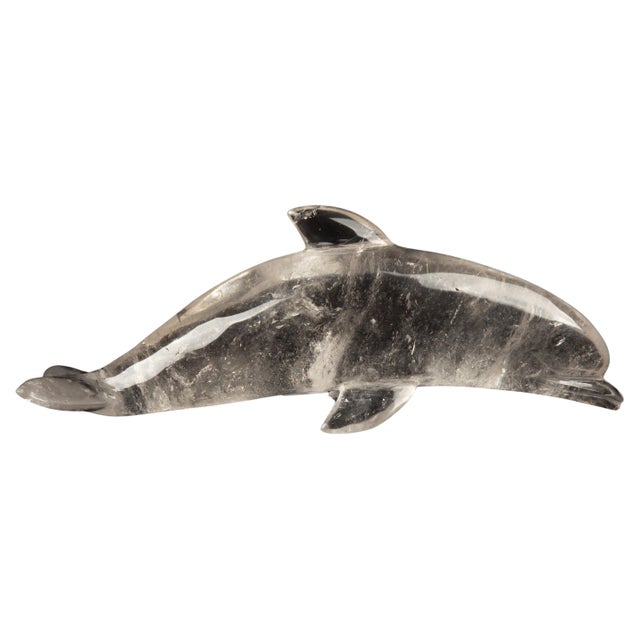 This exquisite 7.75-inch carved dolphin is sculpted from clear rock crystal, showcasing the natural beauty and...