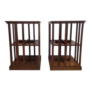 1980s Butler Specialty Company Mahogany Rotating Bookcase - a Pair For Sale