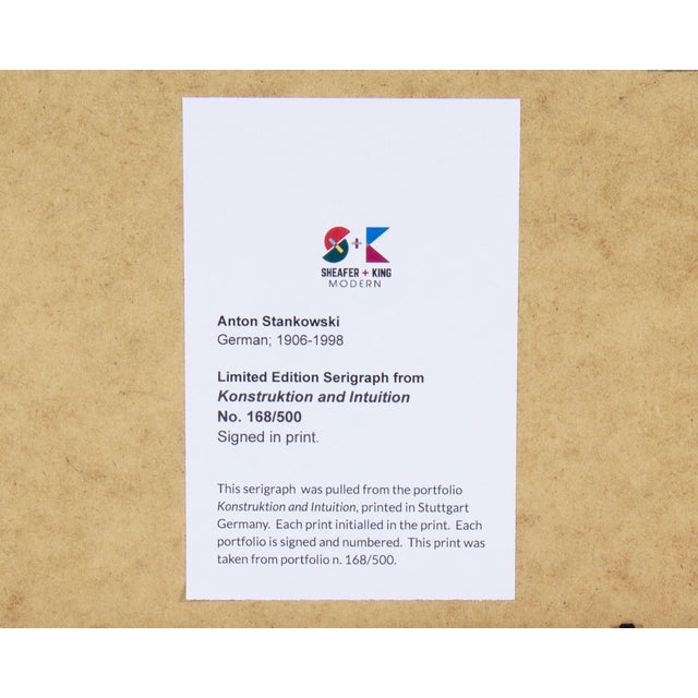 Printmaking Materials 1995 “Konstruktion and Intuition” Serigraph Print by Anton Stankowski For Sale - Image 7 of 7