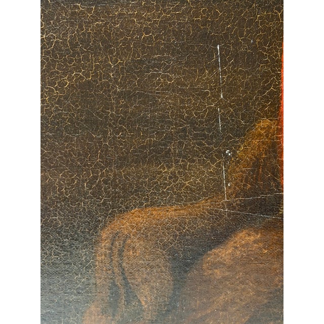 Red 19th Century Biblical Mythology Oil Painting Daniel in the Lions' Den Attributed to Isaac Findler, Signed & Dated 1881 For Sale - Image 8 of 18