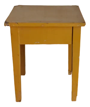 Ocher Painted Stool, 1940s