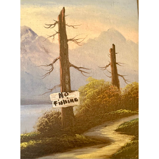 Vintage Framed Rustic Oil on Board Landscape - “Mount Whitney in California” For Sale - Image 4 of 12