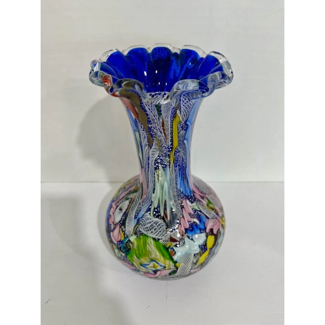 1950s Vintage Tutti Frutti Murano Vase For Sale - Image 5 of 6