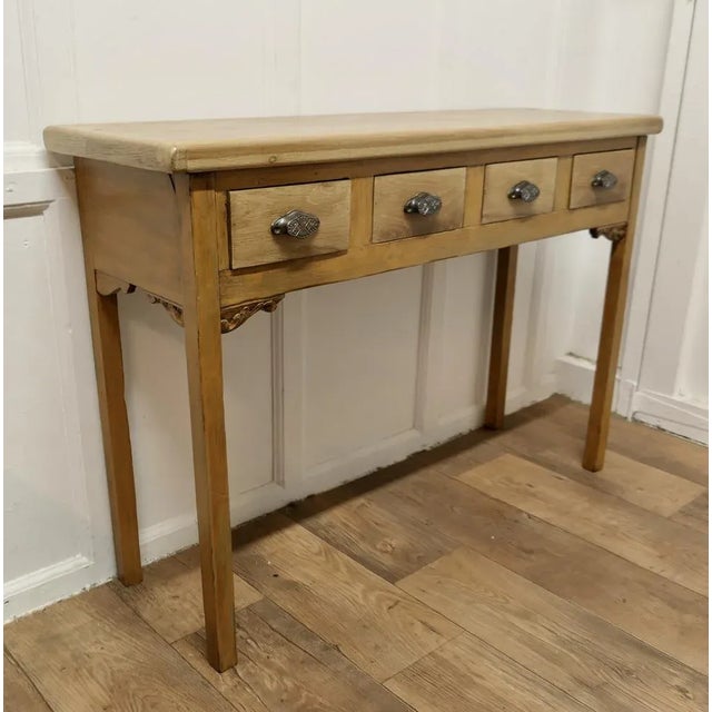 Golden Oak Hall Table, 1950s For Sale - Image 4 of 11