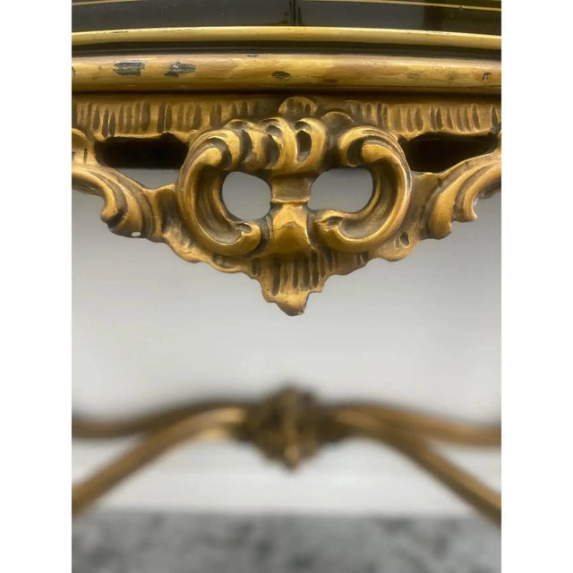 Wood French Chinoiserie Black Lacquer Cocktail Cabinet on Giltwood Stand — Hollywood Regency Style For Sale - Image 7 of 12