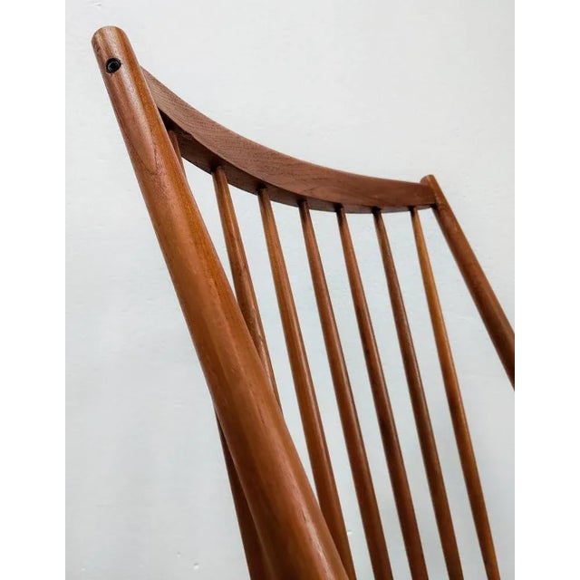 Danish Teak Rocking Chair Model 182 attributed to Frank Reenskaug for Bramin, Denmark, 1950s For Sale - Image 4 of 12