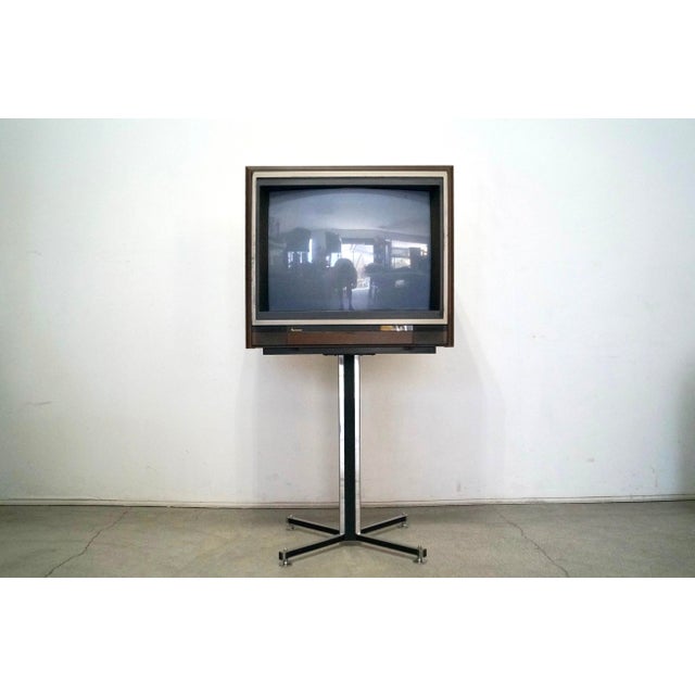 1970’s Mid-Century Modern Chrome Pedestal Tv Stand | Chairish