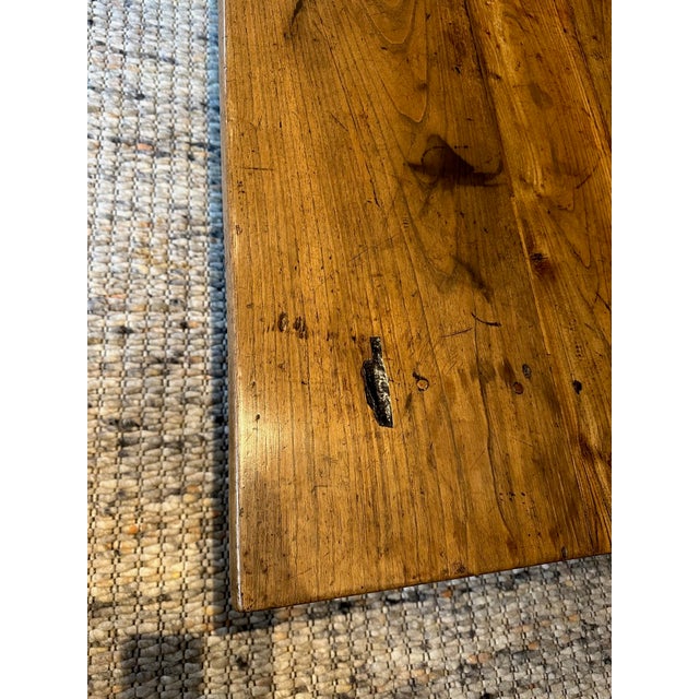 Wood Antique Coffee Table in Chestnut For Sale - Image 7 of 10