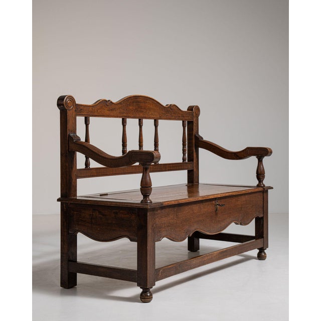 Wood Mid 20th Century France Brown Wood Benches For Sale - Image 7 of 11