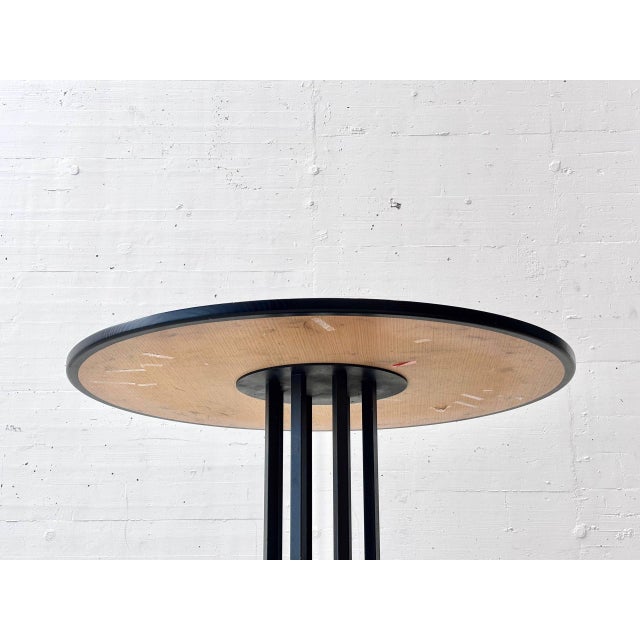 Round Dining Table in Thuja Root Veneer and Steel, 1980s For Sale - Image 13 of 16