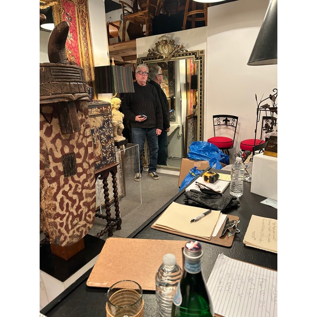 Monumental Carved French Napoleon III Painted Gilded Wood Mirror For Sale - Image 10 of 10