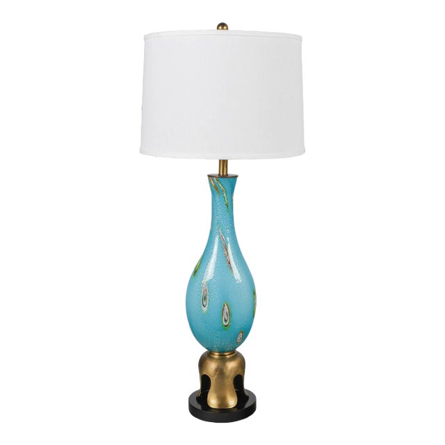 Mid-Century Murano Glass Table Lamp by Barovier & Toso, Italy, 1950s For Sale