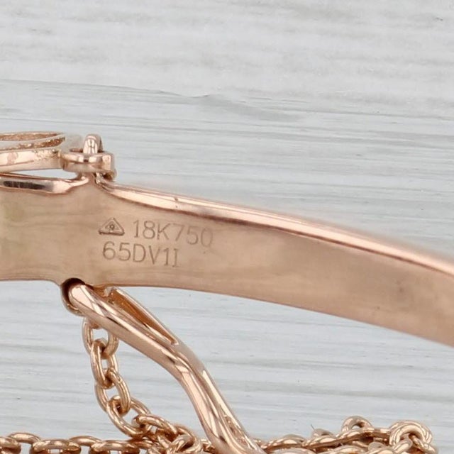 Modern Whispers 1.63ctw Ruby Diamond Contoured Bangle Bracelet 18k Rose Gold 6.25" For Sale - Image 3 of 7