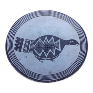 Marie Zieu Chino Shallow Dish with Bird 1930s to 40s For Sale